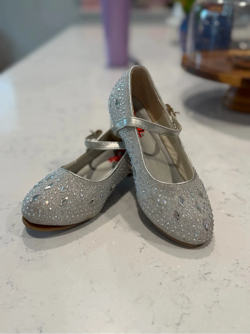 Girls Silver Sparkle Mary Jane Dress Shoes